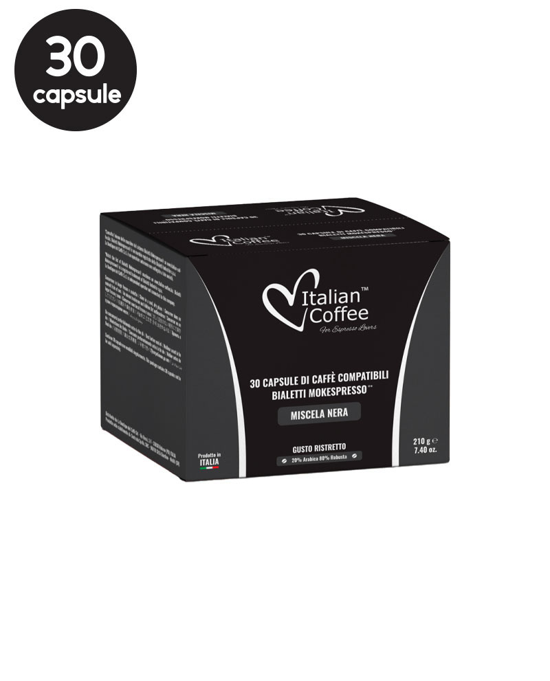 30 Capsule Italian Coffee Miscela Nera - Compatibile Bialetti 30 Capsule Italian Coffee Miscela Nera - Compatibile Bialetti