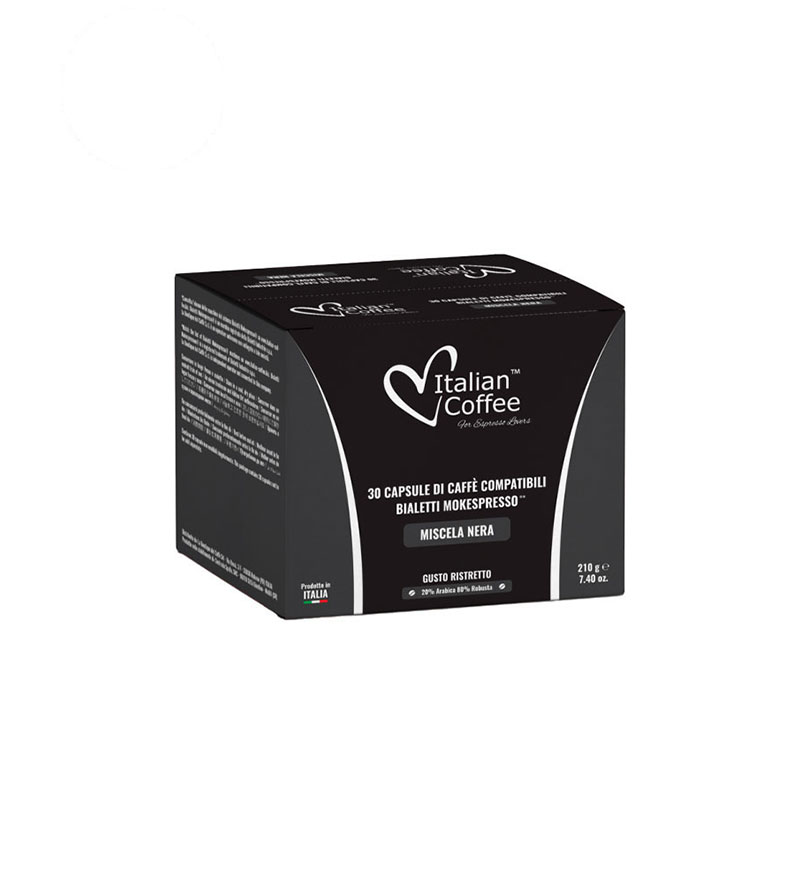 30 Capsule Italian Coffee Miscela Nera - Compatibile Bialetti 30 Capsule Italian Coffee Miscela Nera - Compatibile Bialetti