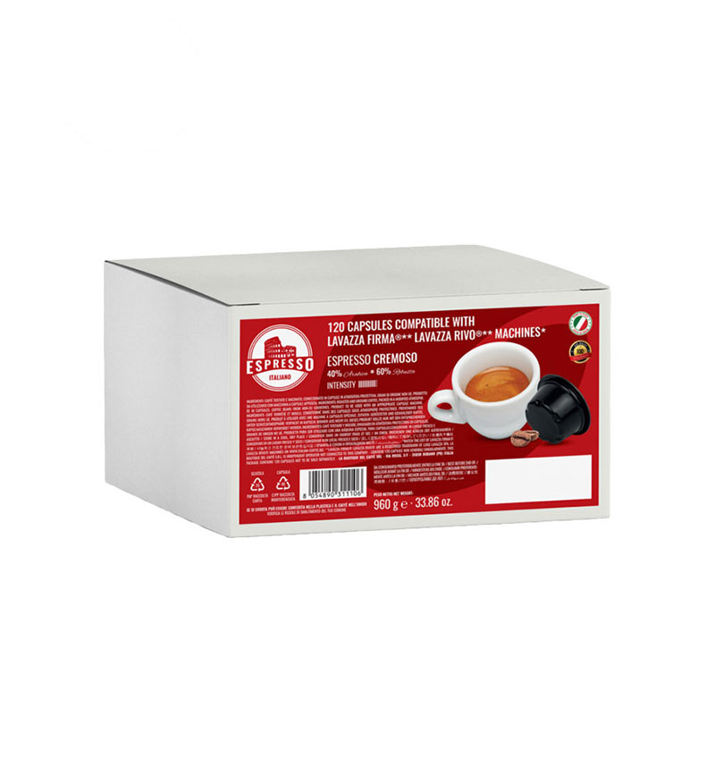 120 Capsule Italian Coffee Espresso Crema - Compatibile Lavazza Firma 120 Capsule Italian Coffee Espresso Crema - Compatibile Lavazza Firma