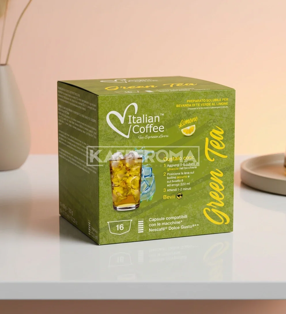 16 Capsule Italian Coffee Ceai Verde cu Lamaie - Compatibile Dolce Gusto 16 Capsule Italian Coffee Ceai Verde cu Lamaie - Compatibile Dolce Gusto
