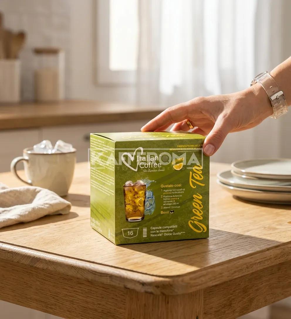 16 Capsule Italian Coffee Ceai Verde cu Lamaie - Compatibile Dolce Gusto 16 Capsule Italian Coffee Ceai Verde cu Lamaie - Compatibile Dolce Gusto