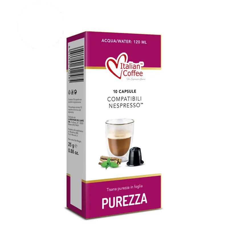 10 Capsule Italian Coffee Purezza Ceai de Plante – Compatibile Nespresso 10 Capsule Italian Coffee Purezza Ceai de Plante – Compatibile Nespresso