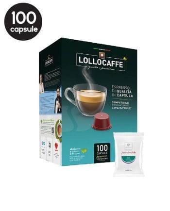 100 Capsule Lollo Caffe Miscela Dek - Compatibile Lavazza Blue