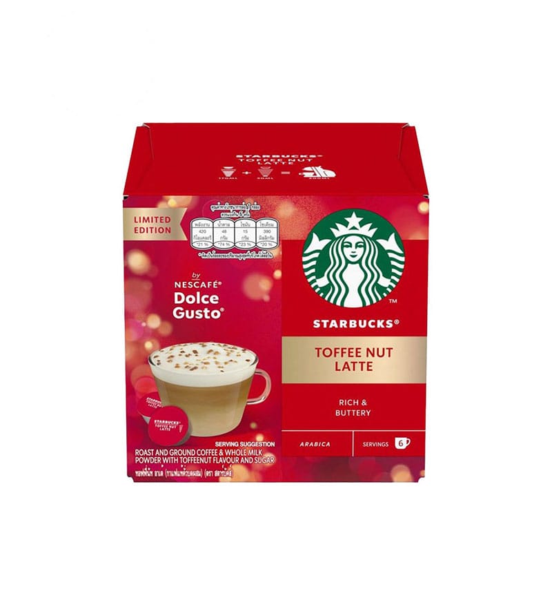 12 (6+6) Capsule Starbucks Toffee Nut Latte – Compatibile Dolce Gusto 12 (6+6) Capsule Starbucks Toffee Nut Latte – Compatibile Dolce Gusto