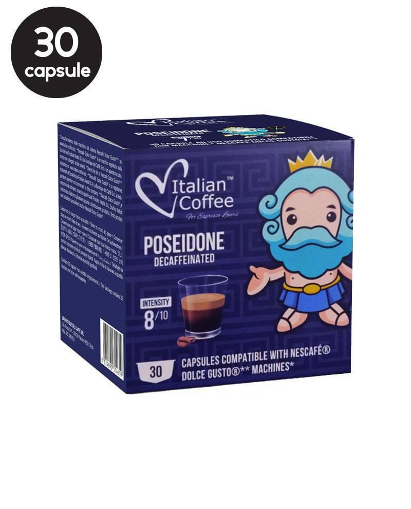 30 Capsule Italian Coffee Poseidone Decaffeinated - Compatibile Dolce Gusto 30 Capsule Italian Coffee Poseidone Decaffeinated - Compatibile Dolce Gusto