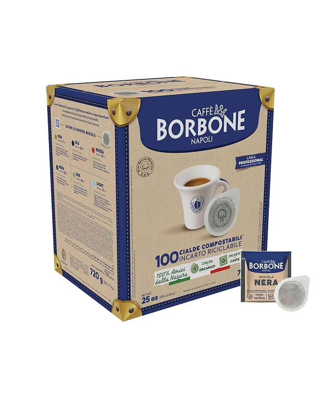 100 Paduri Biodegradabile Borbone Espresso Miscela Nera - Compatibile ESE44 100 Paduri Biodegradabile Borbone Espresso Miscela Nera - Compatibile ESE44 – Kafferoma