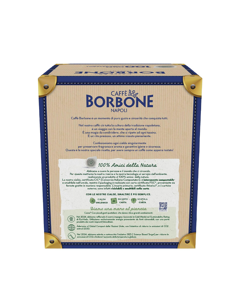 100 Paduri Biodegradabile Borbone Espresso Miscela Nera - Compatibile ESE44 50 Paduri Biodegradabile Borbone Espresso Miscela Nera - Compatibile ESE44, imaginea 2 – Kafferoma