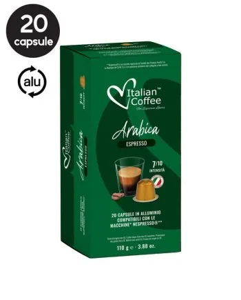 20 Capsule Italian Coffee Espresso Arabica – Compatibile Nespresso 20 Capsule Italian Coffee Espresso Arabica – Compatibile Nespresso