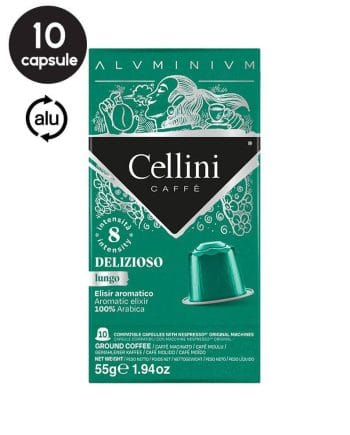 10 Capsule Aluminiu Cellini Deliziozo Lungo – Compatibile Nespresso
