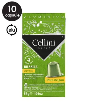 10 Capsule Aluminiu Cellini Espresso Brasile – Compatibile Nespresso 10 Capsule Aluminiu Cellini Espresso Brasile – Compatibile Nespresso