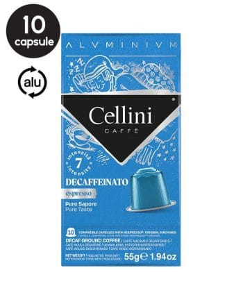 10 Capsule Aluminiu Cellini Espresso Decaffeinato – Compatibile Nespresso
