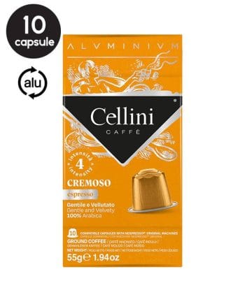 10 Capsule Aluminiu Cellini Espresso Cremoso – Compatibile Nespresso