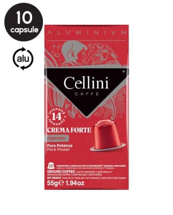 10 Capsule Aluminiu Cellini Espresso Crema Forte – Compatibile Nespresso