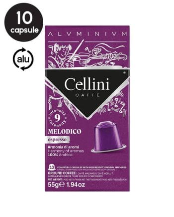 10 Capsule Aluminiu Cellini Espresso Melodico – Compatibile Nespresso