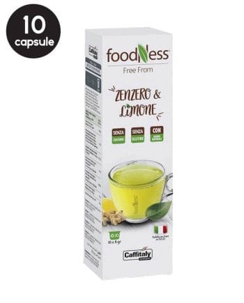 10 Capsule FoodNess Ceai Ghimbir si Lamaie - Compatibile Cafissimo / Caffitaly / BeanZ
