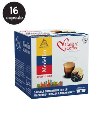 16 Capsule Italian Coffee Medellin - Compatibile A Modo Mio