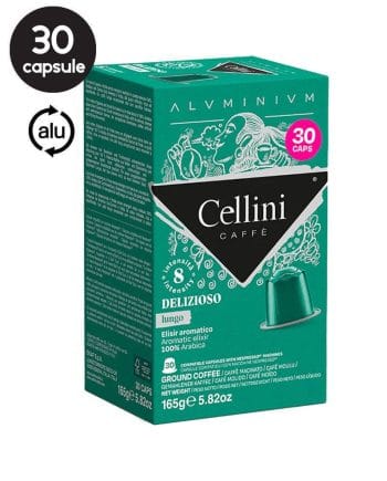30 Capsule Aluminiu Cellini Deliziozo Lungo – Compatibile Nespresso