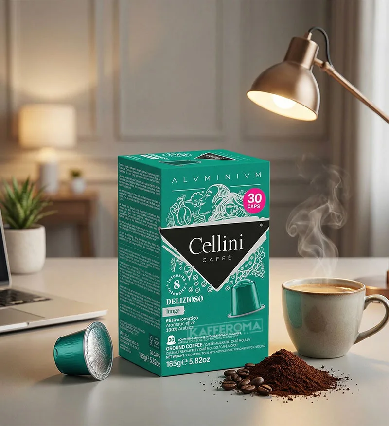 30 Capsule Aluminiu Cellini Deliziozo Lungo – Compatibile Nespresso 30 Capsule Aluminiu Cellini Deliziozo Lungo – Compatibile Nespresso