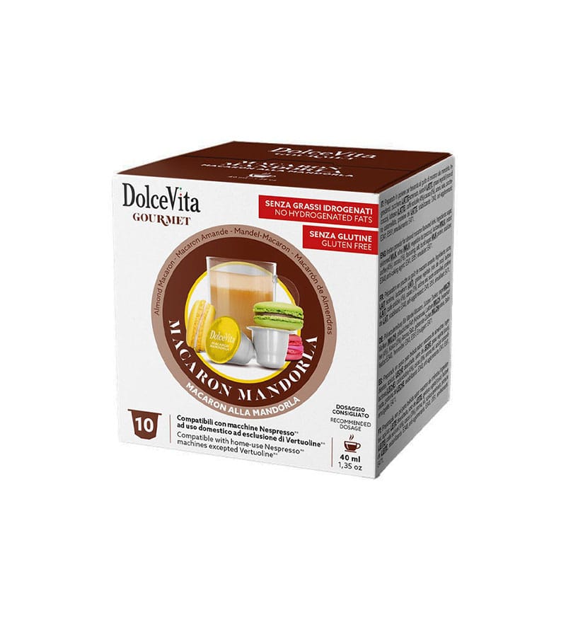 10 Capsule DolceVita Macaron Mandorla - Compatibile Nespresso 10 Capsule DolceVita Macaron Mandorla - Compatibile Nespresso