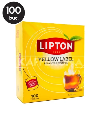100 Plicuri Ceai Negru Lipton Yellow Label - 200g