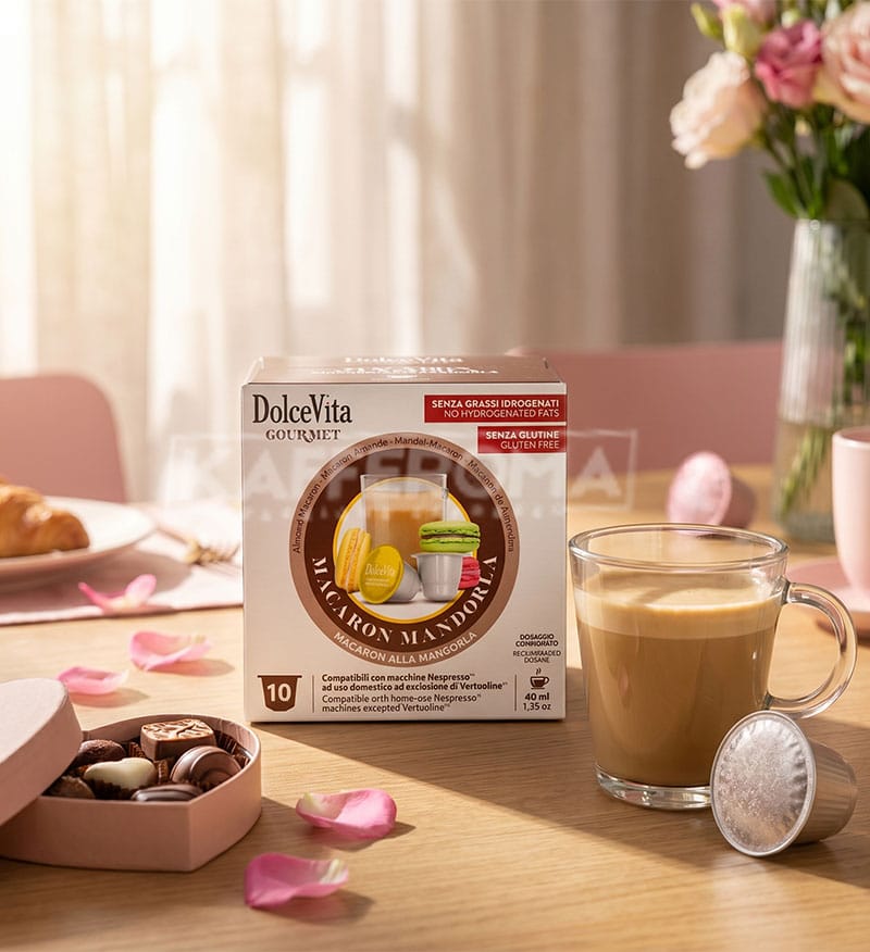 10 Capsule DolceVita Macaron Mandorla - Compatibile Nespresso 10 Capsule DolceVita Macaron Mandorla - Compatibile Nespresso