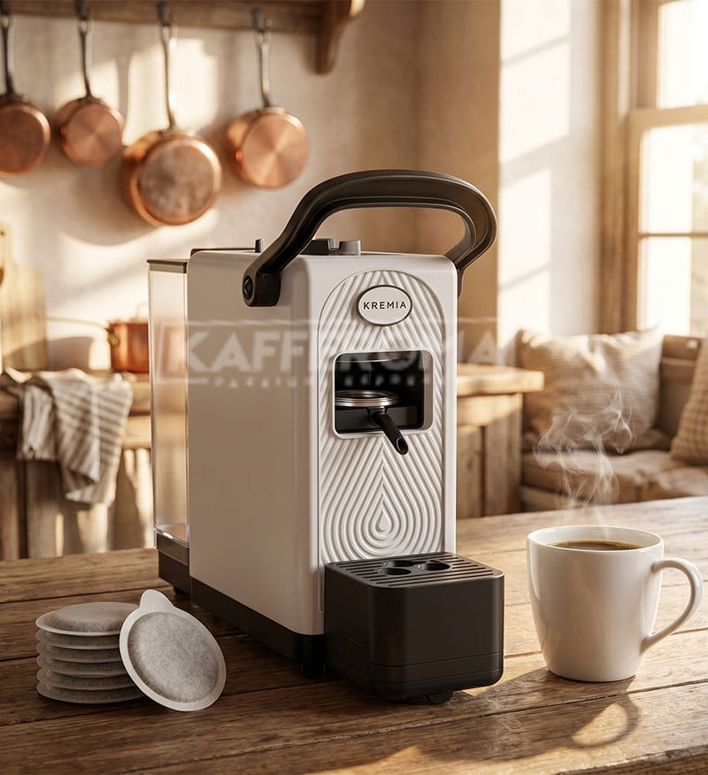 Espressor cu Paduri Ese44 Lollo Kremia Bianca Espressor cu Paduri Ese44 Lollo Kremia Bianca