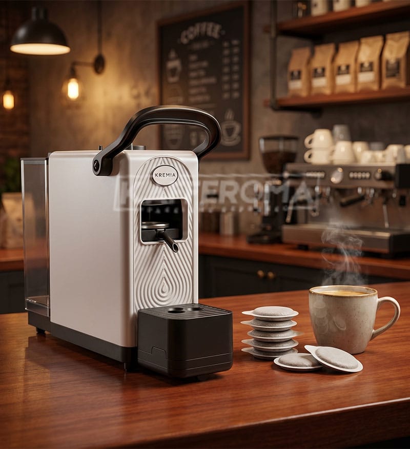 Espressor cu Paduri Ese44 Lollo Kremia Bianca Espressor cu Paduri Ese44 Lollo Kremia Bianca