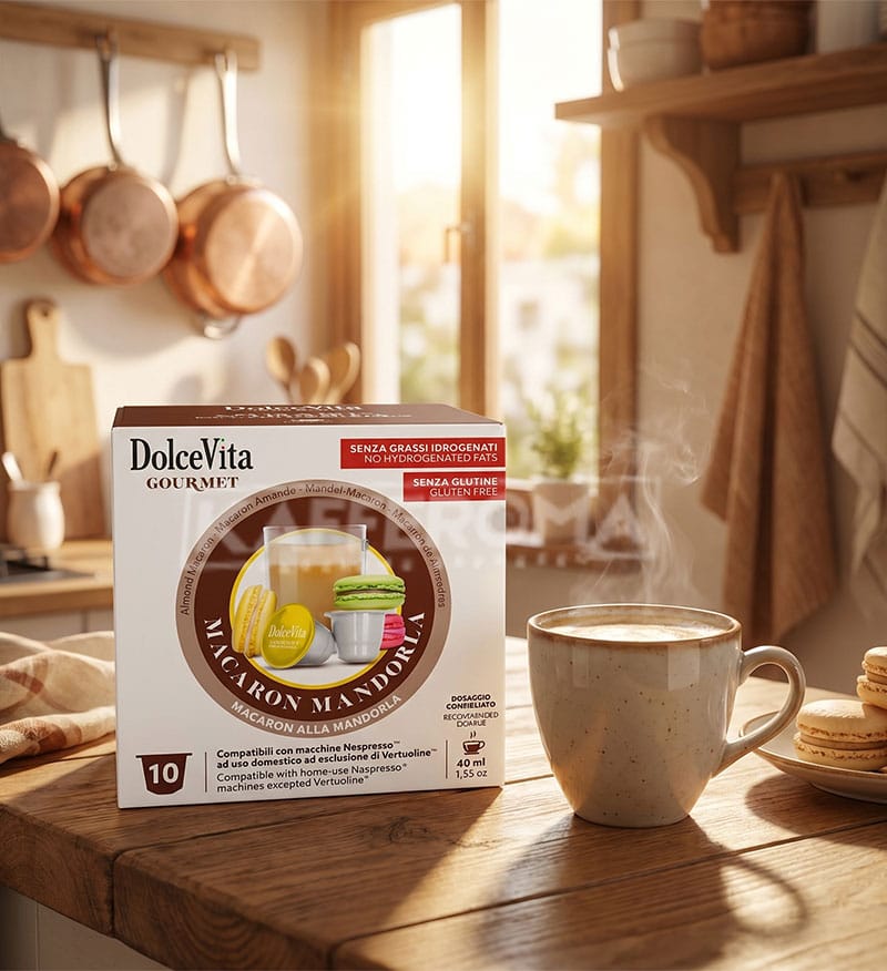 10 Capsule DolceVita Macaron Mandorla - Compatibile Nespresso 10 Capsule DolceVita Macaron Mandorla - Compatibile Nespresso