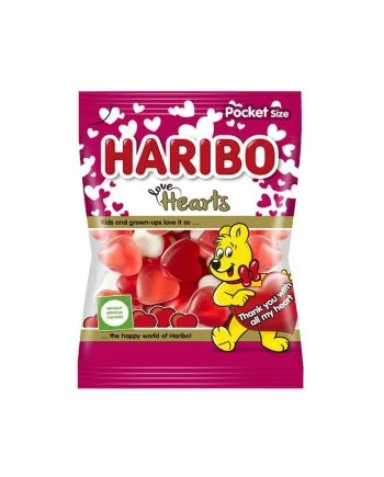 Bomboane Gumate Haribo Love-Hearts 100gr. Bomboane Gumate Haribo Love-Hearts 100gr.