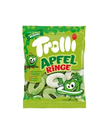 Bomboane Gumate Trolli Apfel Ringe 150gr. Bomboane Gumate Trolli Apfel Ringe 150gr.