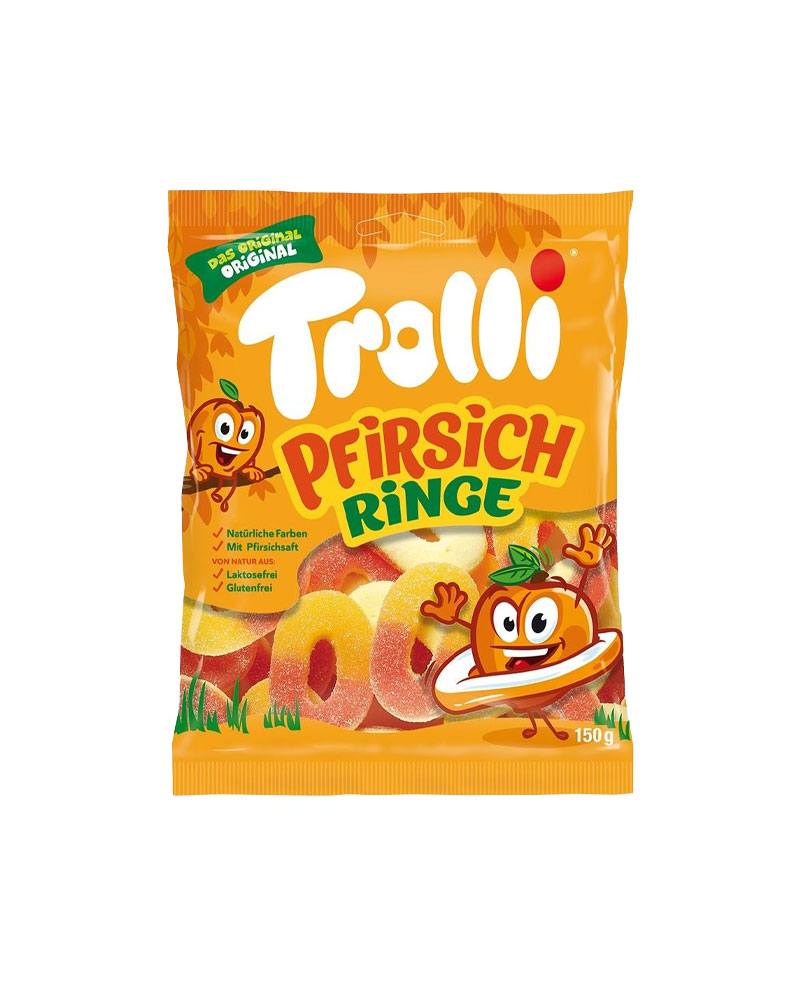 Bomboane Gumate Trolli Pfirsich Ringe 150gr. Bomboane Gumate Trolli Pfirsich Ringe 150gr.