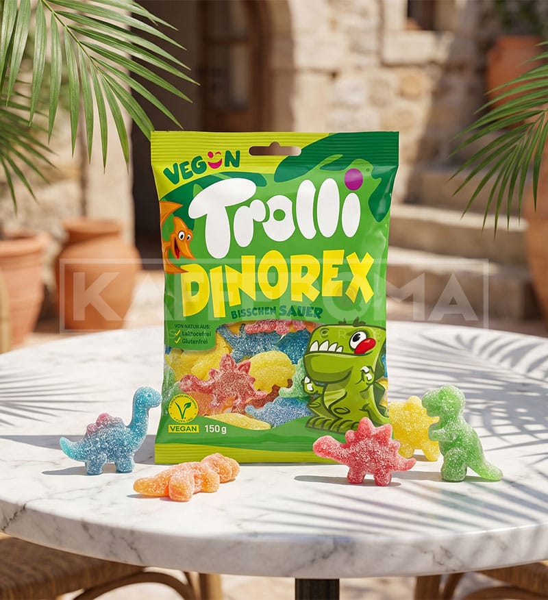 Bomboane Gumate Trolli Dinorex 150gr. Bomboane Gumate Trolli Dinorex 150gr.