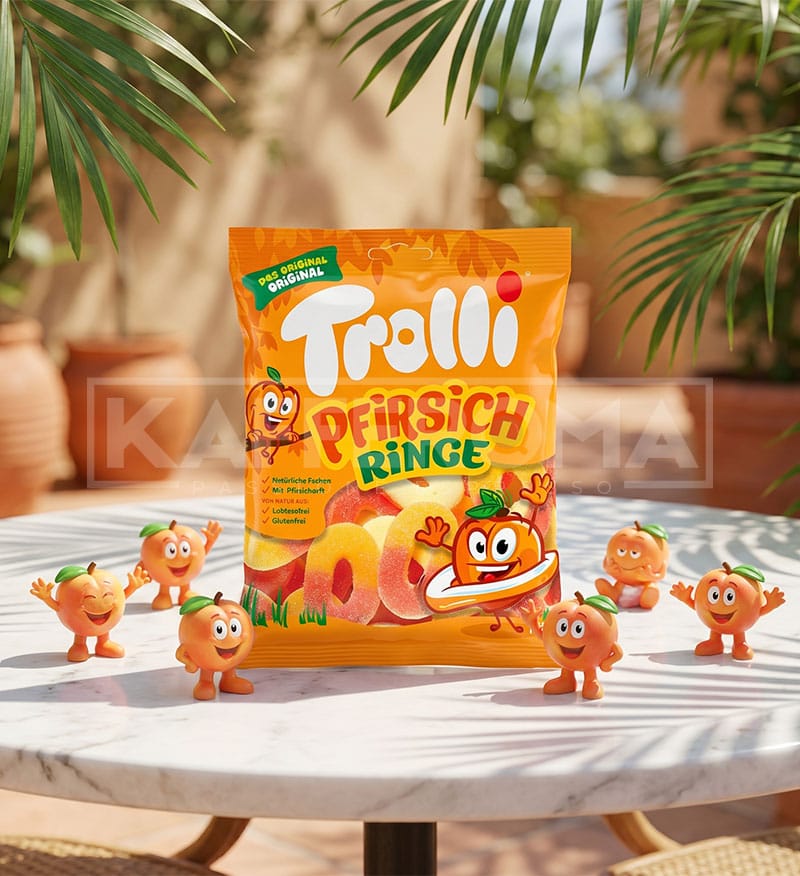 Bomboane Gumate Trolli Pfirsich Ringe 150gr. Bomboane Gumate Trolli Pfirsich Ringe 150gr.