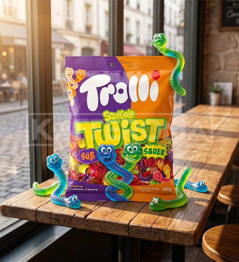 Bomboane Gumate Trolli Squiggle Twist 150gr. Bomboane Gumate Trolli Squiggle Twist 150gr.