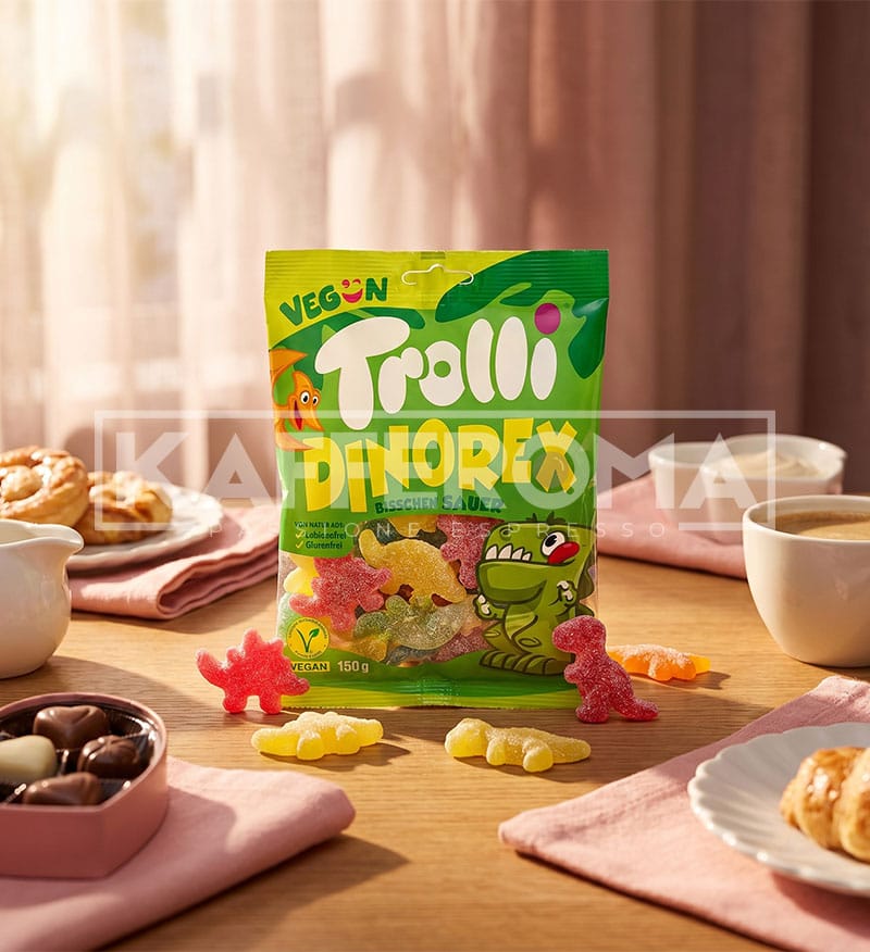 Bomboane Gumate Trolli Dinorex 150gr. Bomboane Gumate Trolli Dinorex 150gr.