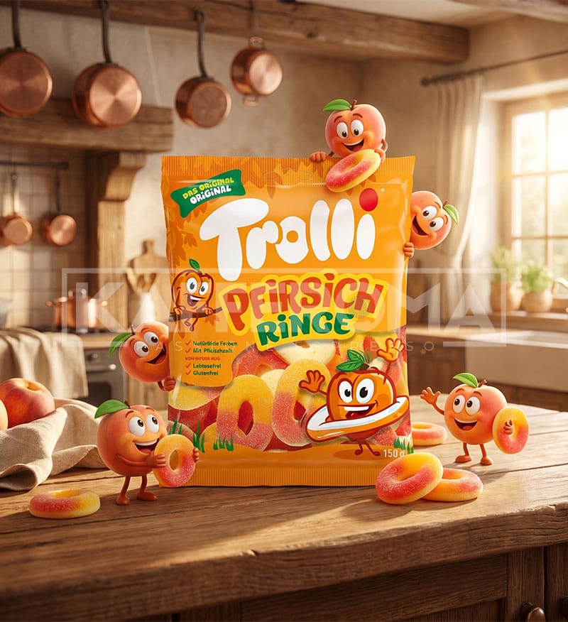 Bomboane Gumate Trolli Pfirsich Ringe 150gr. Bomboane Gumate Trolli Pfirsich Ringe 150gr.