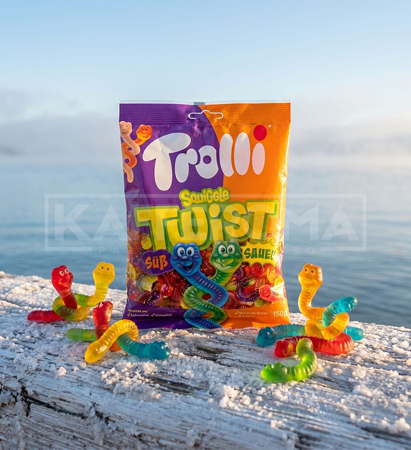 Bomboane Gumate Trolli Squiggle Twist 150gr. Bomboane Gumate Trolli Squiggle Twist 150gr.