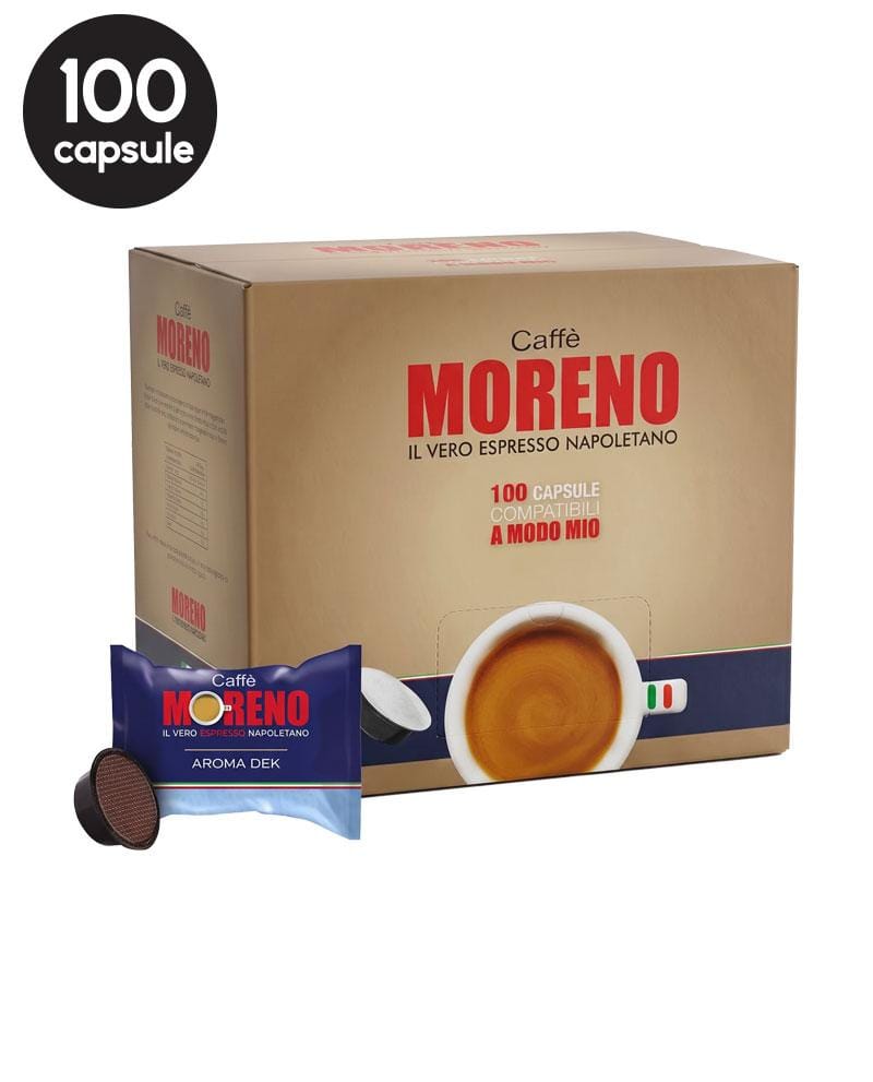 100 Capsule Caffe Moreno Miscela Dek – Compatibile A Modo Mio 100 Capsule Caffe Moreno Miscela Dek – Compatibile A Modo Mio