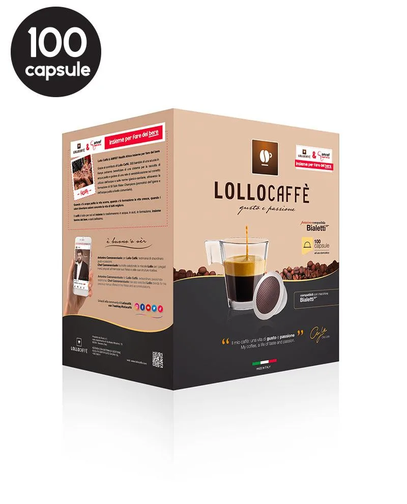 100 Capsule Lollo Caffe Espresso Argento – Compatibile Bialetti Mokespresso 100 Capsule Lollo Caffe Espresso Argento – Compatibile Bialetti Mokespresso