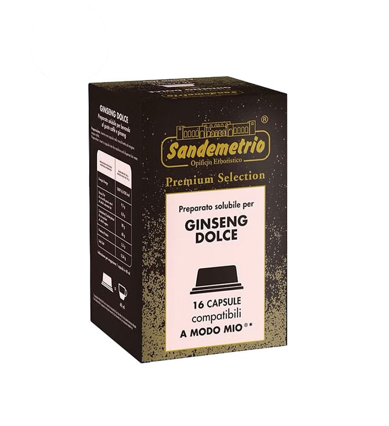 16 Capsule Sandemetrio Ginseng Dulce - Compatibile A Modo Mio 16 Capsule Sandemetrio Ginseng Dulce - Compatibile A Modo Mio