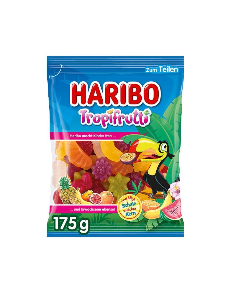 Bomboane Gumate Haribo Troppi Frutti 175gr. Bomboane Gumate Haribo Troppi Frutti 175gr.