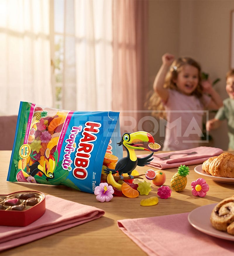 Bomboane Gumate Haribo Troppi Frutti 175gr. Bomboane Gumate Haribo Troppi Frutti 175gr.