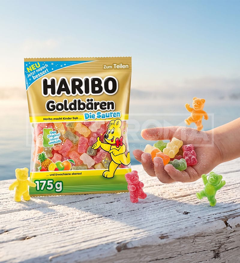 Bomboane Gumate Haribo Goldbaren Sauer 175gr. Bomboane Gumate Haribo Goldbaren Sauer 175gr.