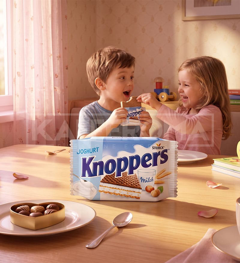 Napolitană Storck Knoppers Joghurt cu Cremă de Iaurt și Alune - 24 buc. Napolitană Storck Knoppers Joghurt cu Cremă de Iaurt și Alune - 24 buc.