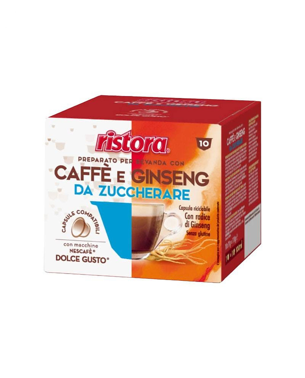 10 Capsule Ristora Caffe e Ginseng fara Zahar – Compatibile Dolce Gusto 10 Capsule Ristora Caffe e Ginseng fara Zahar – Compatibile Dolce Gusto – Kafferoma