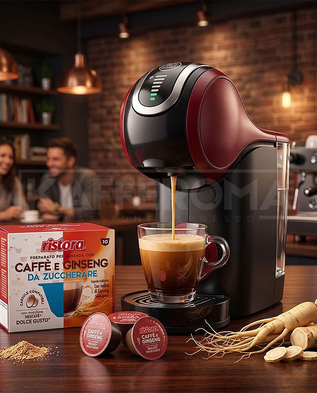10 Capsule Ristora Caffe e Ginseng fara Zahar – Compatibile Dolce Gusto 10 Capsule Ristora Caffe e Ginseng fara Zahar – Compatibile Dolce Gusto, imaginea 2 – Kafferoma