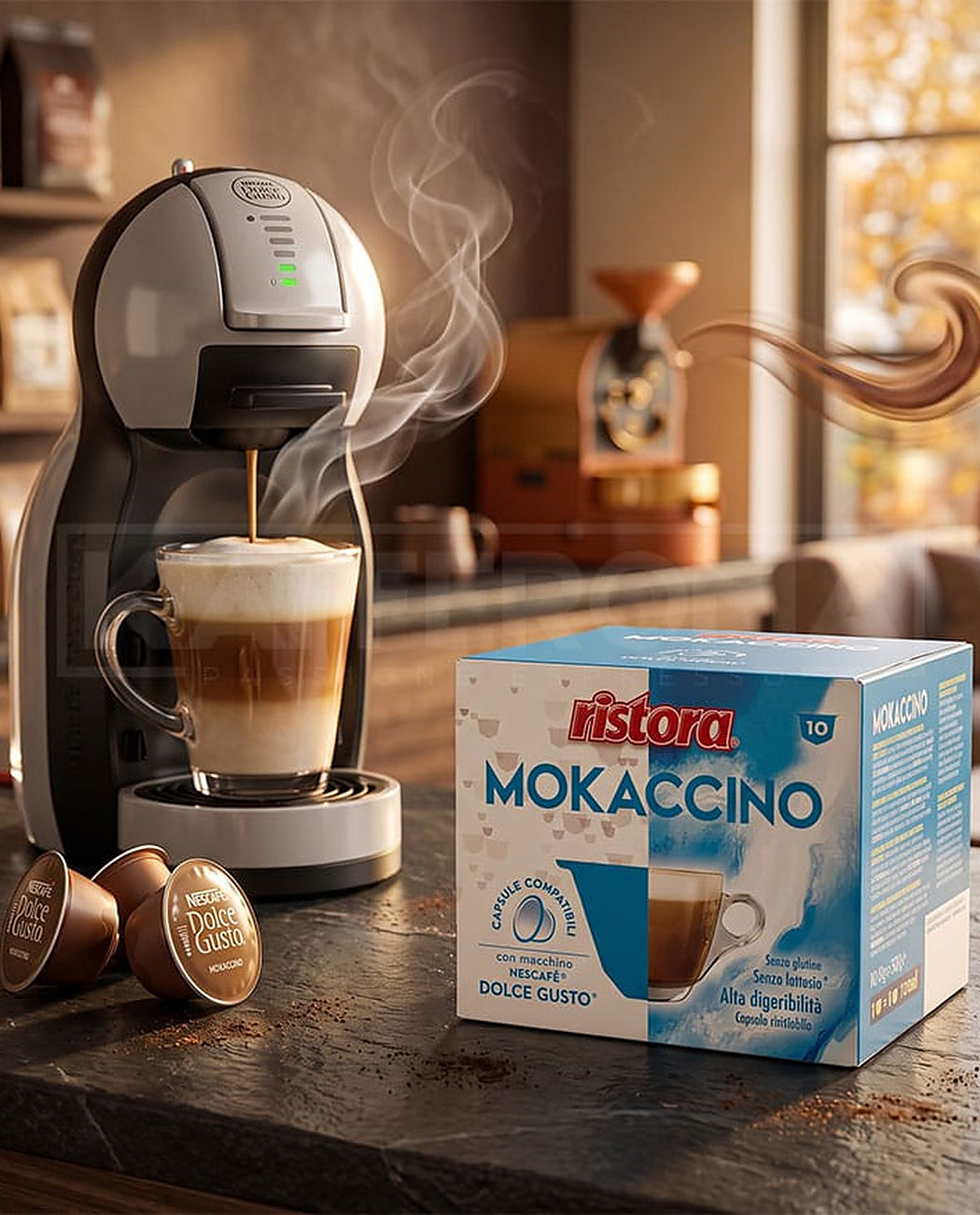 10 Capsule Ristora Mokaccino – Compatibile Dolce Gusto 10 Capsule Ristora Mokaccino – Compatibile Dolce Gusto, imaginea 2 – Kafferoma