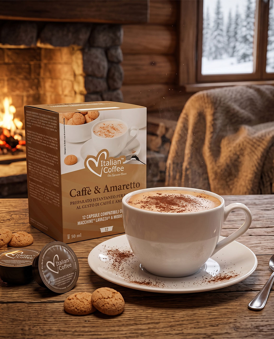 12 Capsule Italian Coffee Amaretto – Compatibile A Modo Mio 12 Capsule Italian Coffee Amaretto – Compatibile A Modo Mio, imaginea 2 – Kafferoma