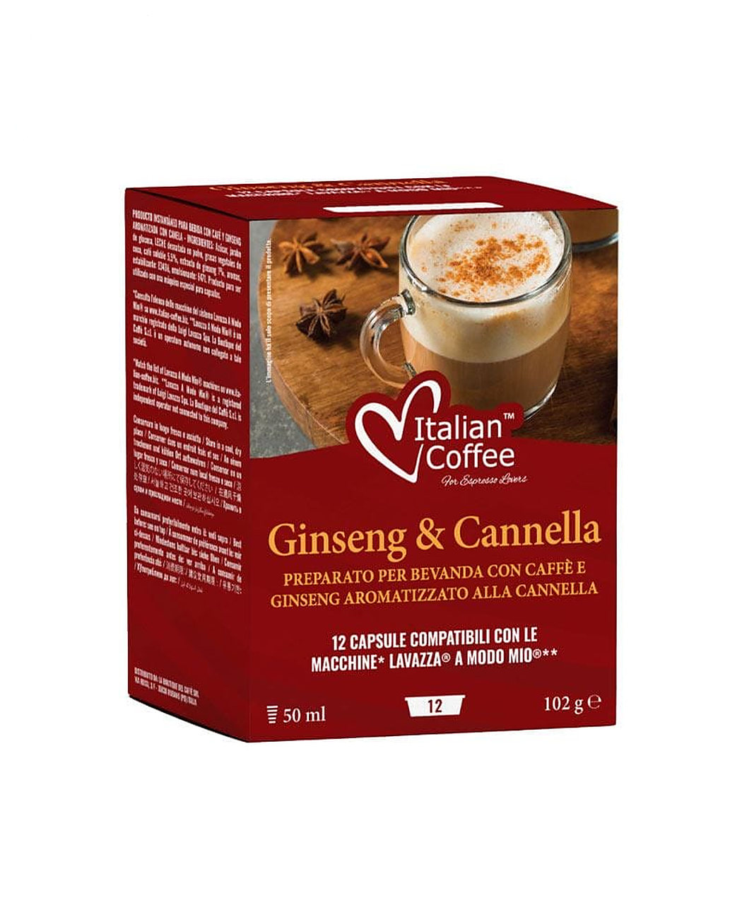 12 Capsule Italian Coffee Ginseng si Scortisoara – Compatibile A Modo Mio 12 Capsule Italian Coffee Ginseng si Scortisoara – Compatibile A Modo Mio – Kafferoma