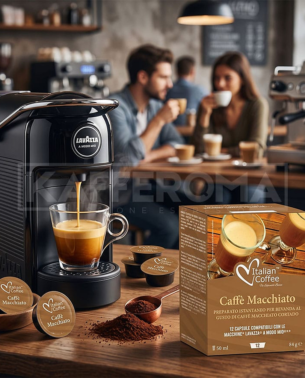 12 Capsule Italian Coffee Macchiato – Compatibile A Modo Mio 12 Capsule Italian Coffee Macchiato – Compatibile A Modo Mio, imaginea 2 – Kafferoma